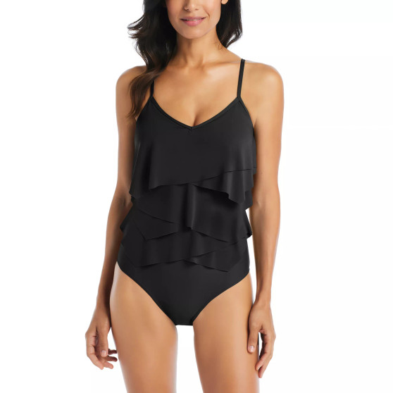 Women's Solid Citizen Tiered One-Piece Swimsuit