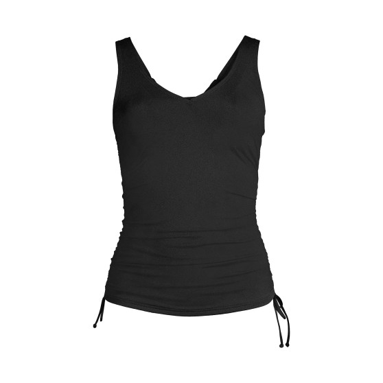 Women's Adjustable V-neck Underwire Tankini Swimsuit Top Adjustable Straps