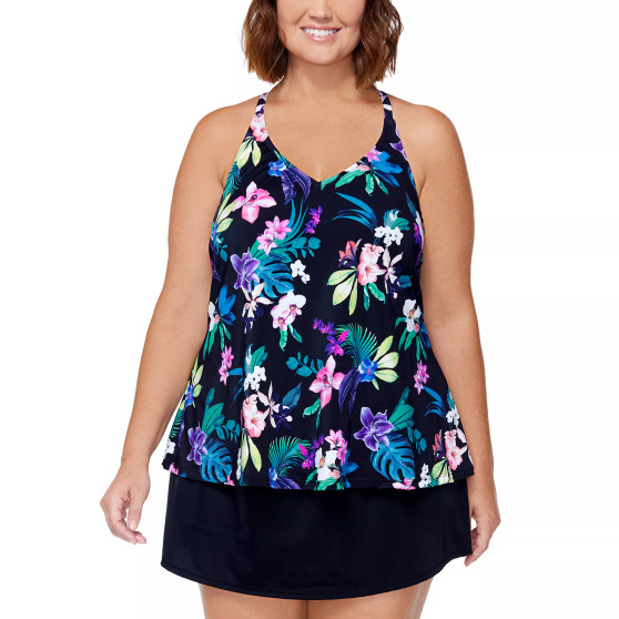 Plus Size Racerback Tankini Top & Swim Skirt, Created for Macy's
