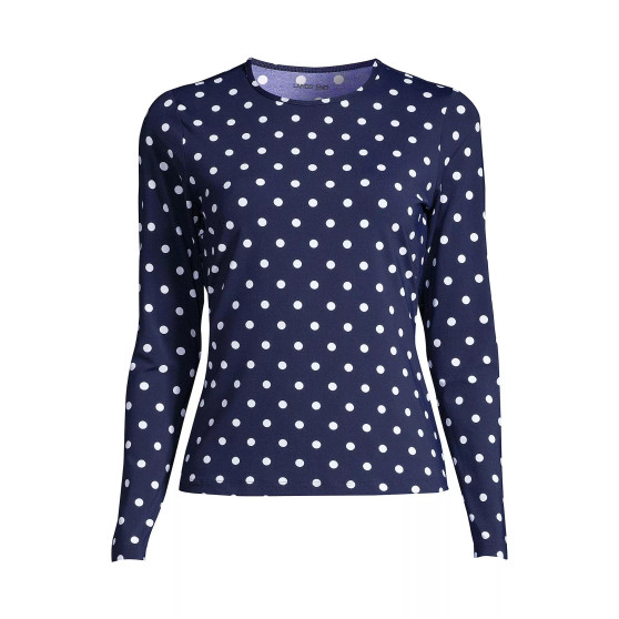 Women's Crew Neck Long Sleeve Rash Guard UPF 50 Sun Protection Modest Swim Tee Print