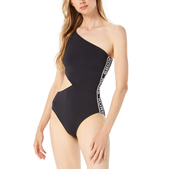 Women's Side-Logo Cut-Out One-Shoulder One-Piece Swimsuit