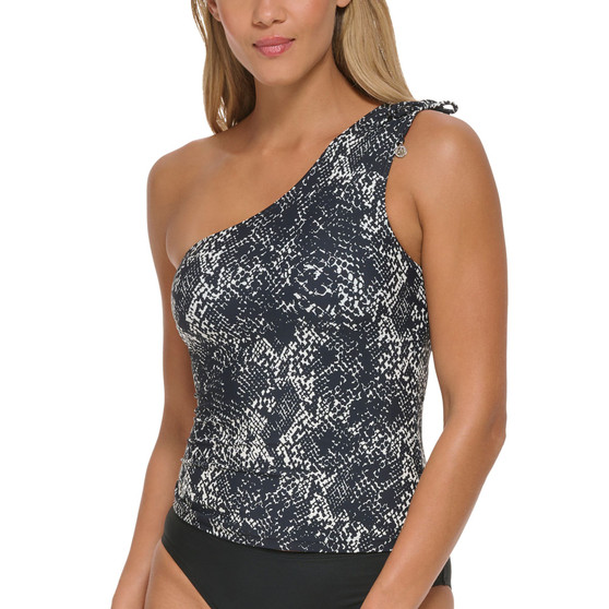 Women's Snake-Print One-Shoulder Tankini Top