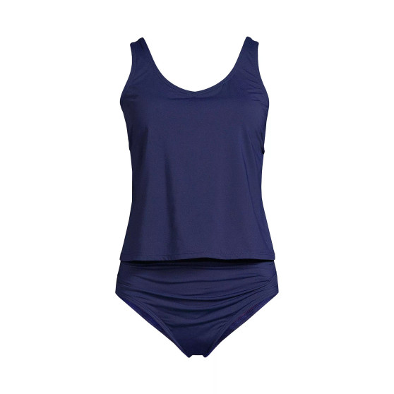 Women's Plus Size   V-neck One Piece Fauxkini Swimsuit Faux Tankini Top