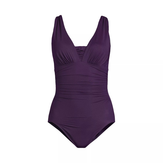 Women's Plus Size DDD-Cup SlenderSuit Grecian Tummy Control Chlorine Resistant One Piece Swimsuit