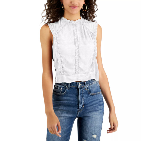 Juniors' Victorian Tie-Back Top