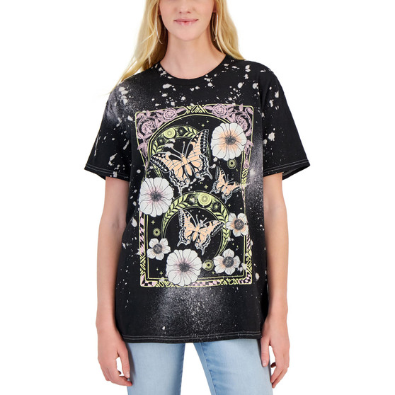 Juniors' Celestial Butterfly Graphic Cotton T-Shirt