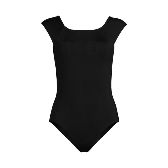 Women's Tummy Control Cap Sleeve X-Back One Piece Swimsuit