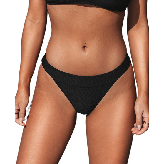 Women's Bikini Bottom High Cut Mid Waist Cheeky Bathing Suit