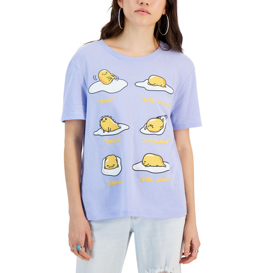 Juniors' Gudetama Yoga Poses Graphic T-Shirt