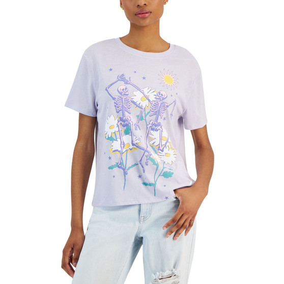 Juniors' Skeleton Dance Short-Sleeve T-Shirt