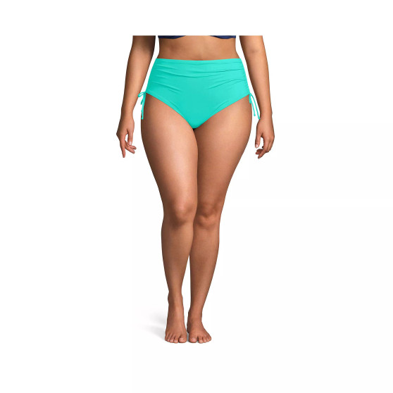Women's Plus Size Chlorine Resistant Adjustable High Waisted Bikini Swim Bottoms
