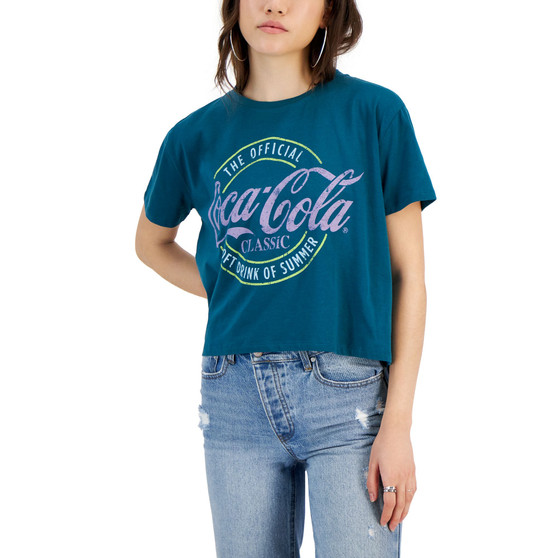 Juniors' Coca-Cola Graphic Crop T-Shirt