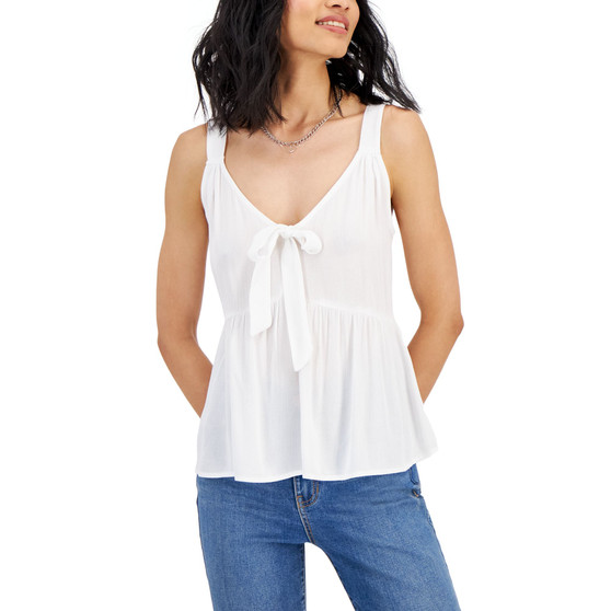 Juniors' Bow-Front Tank Top