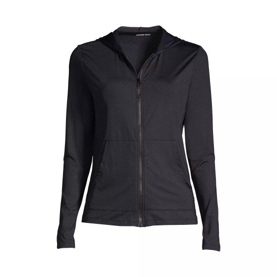 Women's Hooded Full Zip Long Sleeve Rash Guard UPF 50 Sun Protection Cover-up Pockets