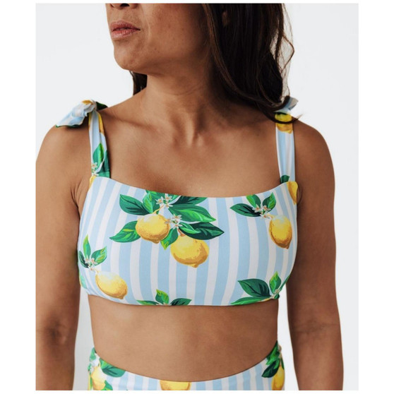 Women's Amalfi Coast Lemon Tie Bandeau Bikini Top