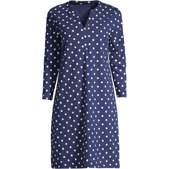 Women's Cotton Jersey V-Neck 3/4 Sleeve Swim Cover-up Dress