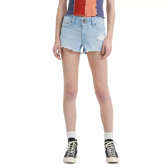 Women's Distressed Frayed-Hem Super-Low Denim Shorts