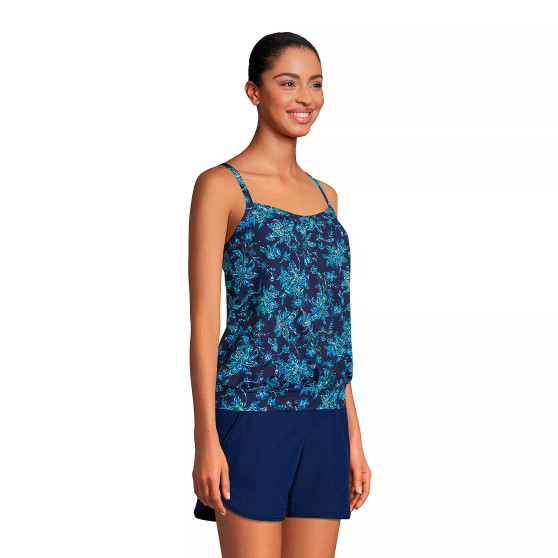 Women's Mastectomy   Blouson Tummy Hiding Tankini Swimsuit Top Adjustable Straps