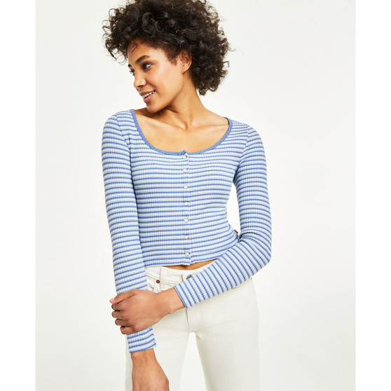 Women's Britt Slim Fit Long-Sleeve Snap-Front Top