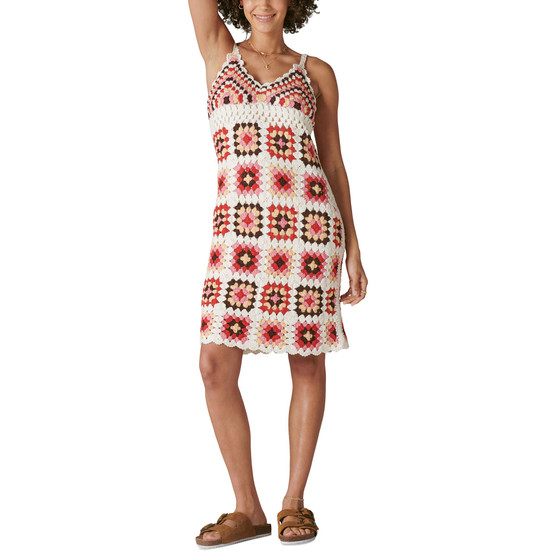 Women's Cotton Crochet-Square Dress