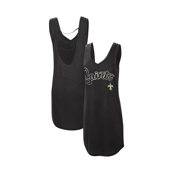 Women's Black New Orleans Saints Off Season Swimsuit Cover-Up Dress
