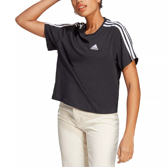 Women's Essentials 3-Stripes Single Jersey Cotton Crop Top