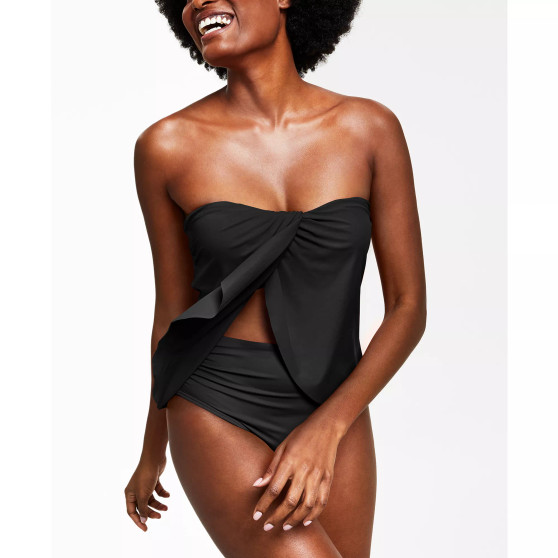 Strapless Draped Tankini Top