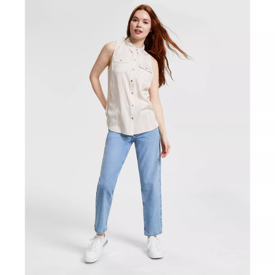 Women's Sleeveless Collared Shirt