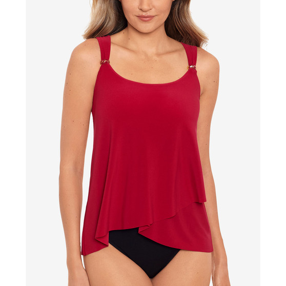 DD Cup Razzle Dazzle Underwire Asymmetrical Tankini Top