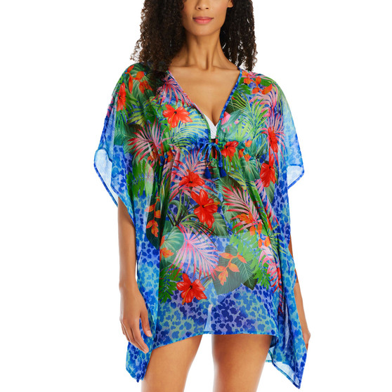 Women's Tropical Flight Chiffon Cover-Up Caftan