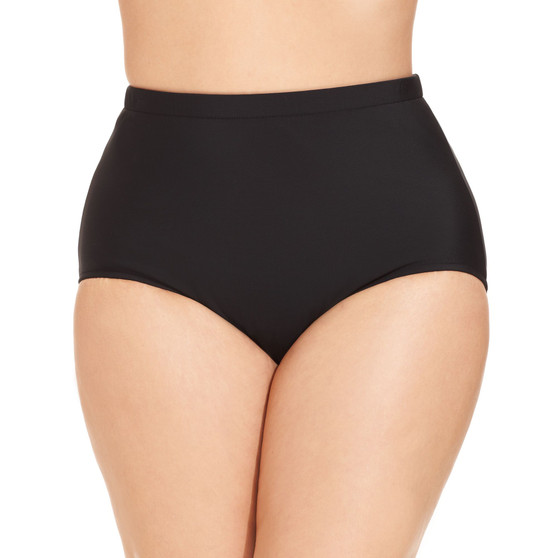 Plus Size Mid-Rise Tummy-Control Swim Bottoms