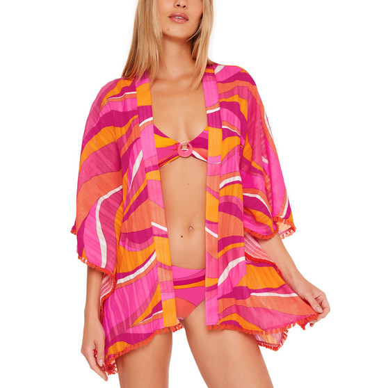 Women's Vivid Vista Fringe-Trim Tunic Cover-Up