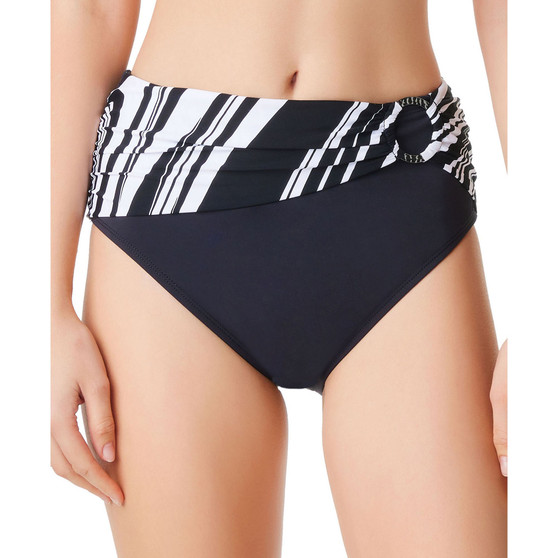New Wave Draped High-Waist Bikini Bottoms