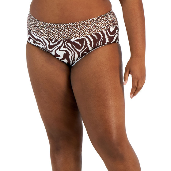 Plus Size Fierce Printed High-Waist Bikini Bottoms