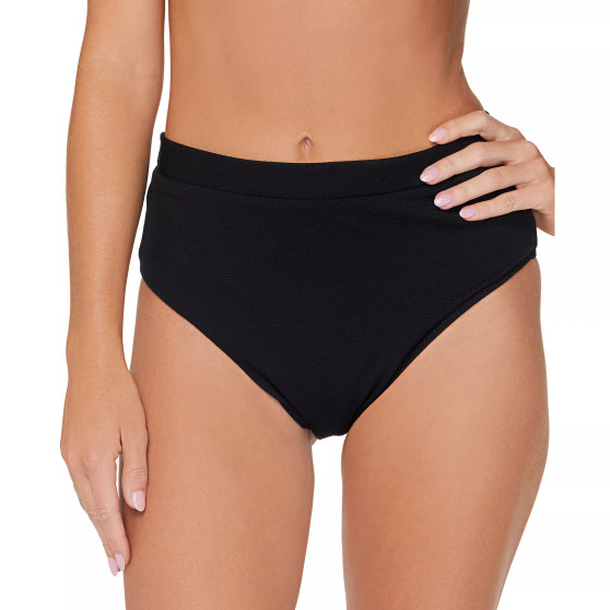 Juniors' Textured High-Waist Bikini Bottoms