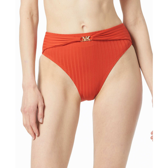 Women's Ribbed Logo-Waist Bikini Bottoms