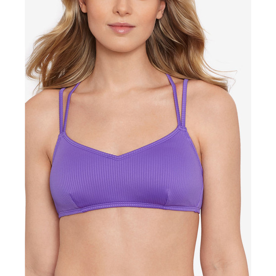 Juniors' Raised Rib Strappy Bralette Bikini Top, Created for Macy's