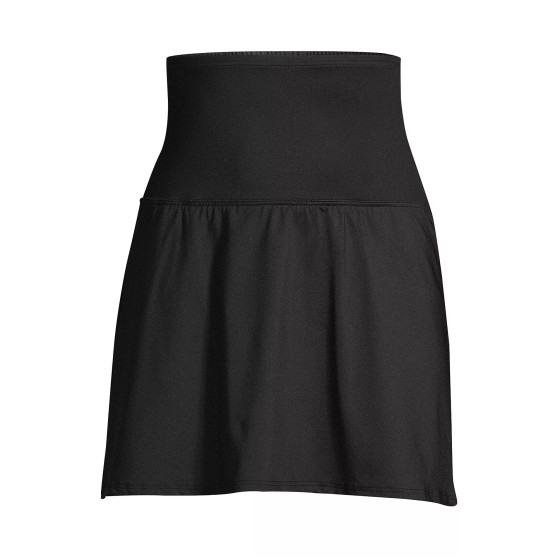 Women's Petite Tummy Control Ultra High Waisted Modest Swim Skirt Swim Bottoms