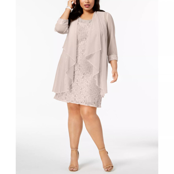 Plus Size Lace Dress & Jacket