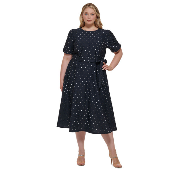 Plus Size Print Fit & Flare Dress