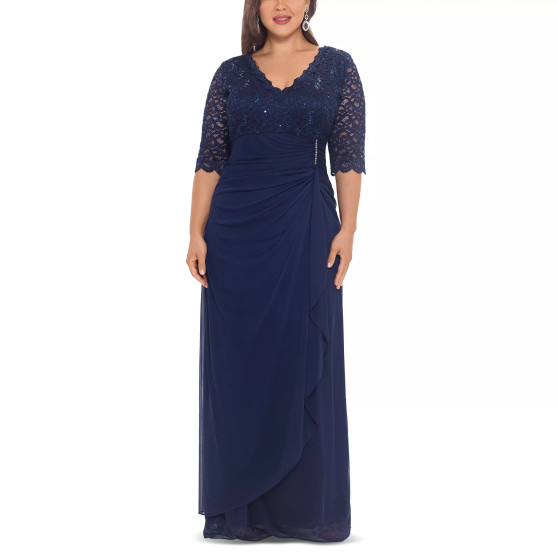 Plus Size V-Neck Gown
