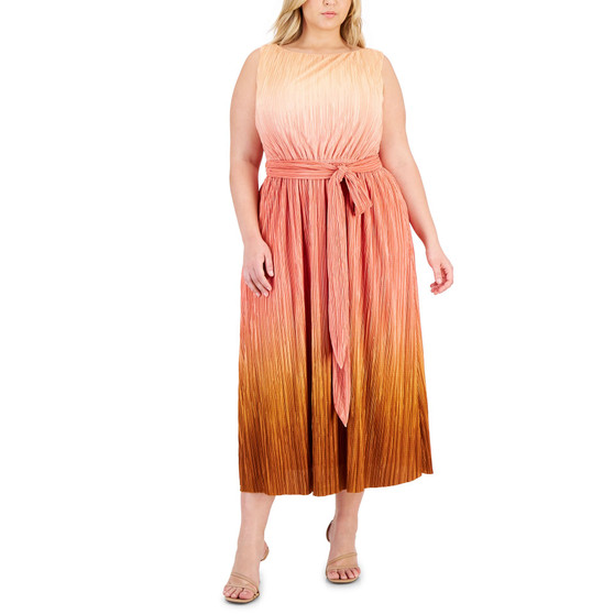 Plus Size Ombré Sleeveless Midi Dress