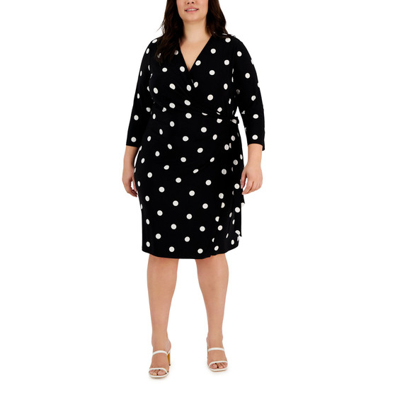 Plus Size Printed Classic Wrap Dress