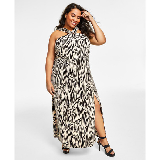 Plus Size Printed Halter Dress, Created for Macy's