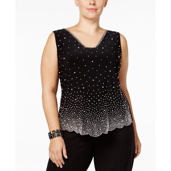 Plus Size Embellished Blouse
