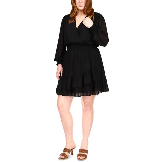 Plus Size Smocked Ruffled Dress