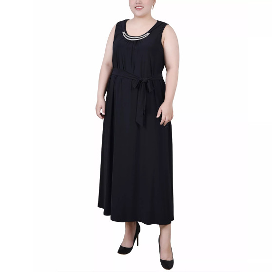 Plus Size Ankle Length Sleeveless Dress