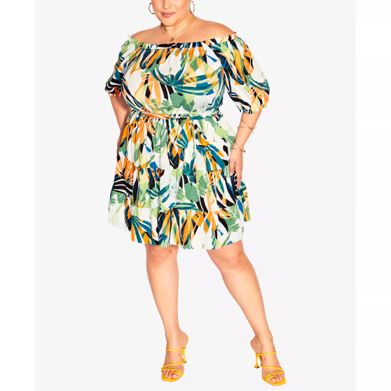 Trendy Plus Size Summer Print Dress
