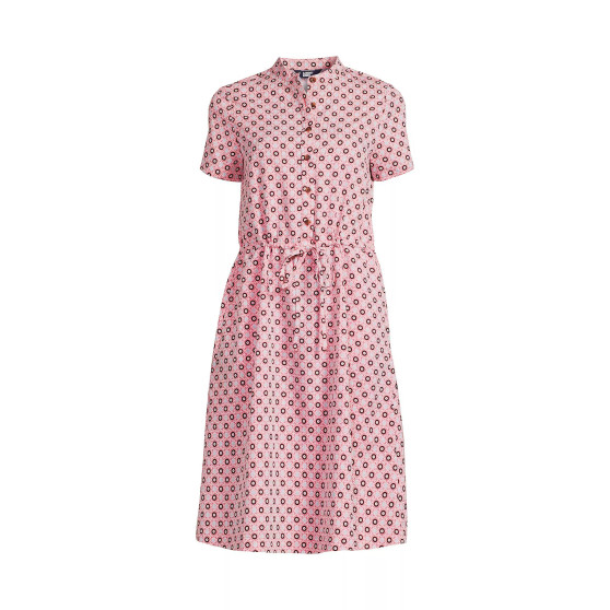 Women's Plus Size Rayon Short Sleeve Button Front Dress