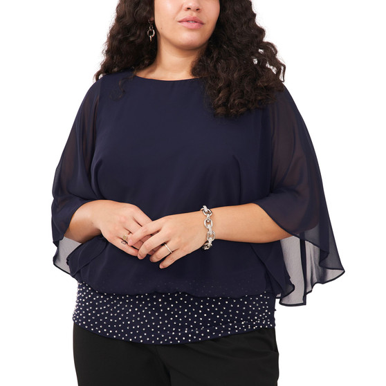 Plus Size Embellished Banded-Hem Top